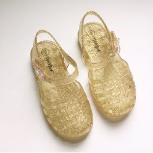 Cat & Jack Gold Sparkle Jelly Sandals Size 9